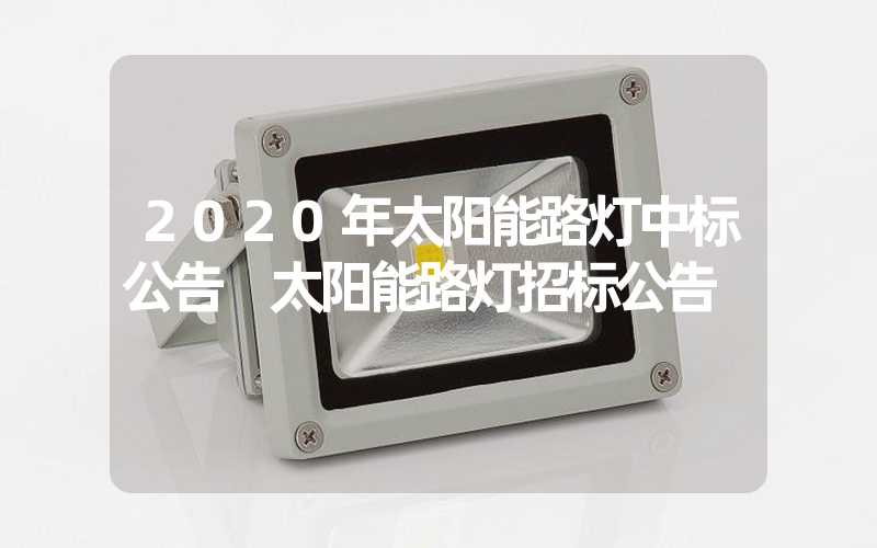 2020年太阳能路灯中标公告 太阳能路灯招标公告